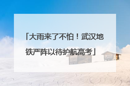 大雨来了不怕！武汉地铁严阵以待护航高考