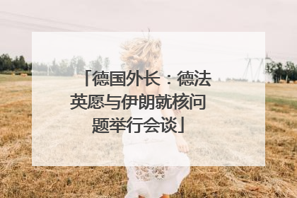 德国外长：德法英愿与伊朗就核问题举行会谈
