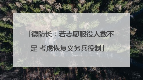德防长：若志愿服役人数不足 考虑恢复义务兵役制