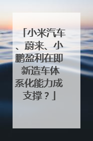 小米汽车、蔚来、小鹏盈利在即 新造车体系化能力成支撑？