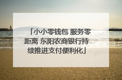 小小零钱包 服务零距离 东阳农商银行持续推进支付便利化