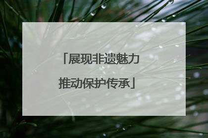 展现非遗魅力 推动保护传承