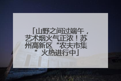 山野之间过端午，艺术烟火气正浓！苏州高新区“农夫市集”火热进行中