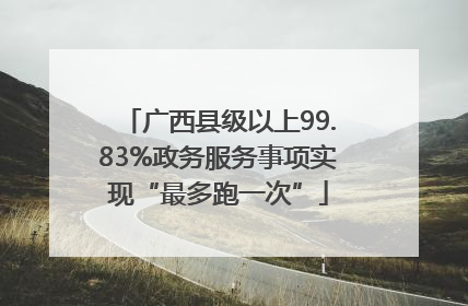 广西县级以上99.83%政务服务事项实现“最多跑一次”