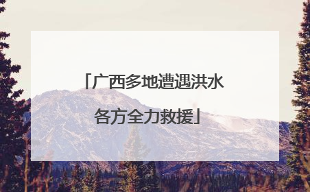 广西多地遭遇洪水 各方全力救援