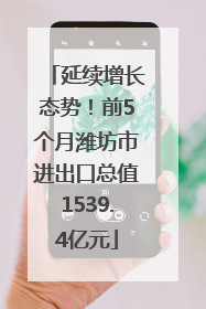 延续增长态势！前5个月潍坊市进出口总值1539.4亿元