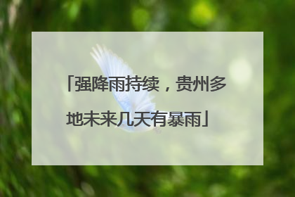强降雨持续，贵州多地未来几天有暴雨