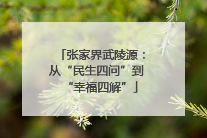 张家界武陵源：从“民生四问”到“幸福四解”