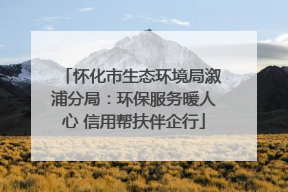 怀化市生态环境局溆浦分局：环保服务暖人心 信用帮扶伴企行