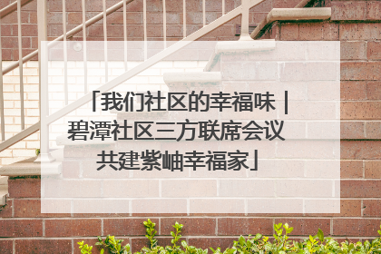 我们社区的幸福味｜碧潭社区三方联席会议共建紫岫幸福家