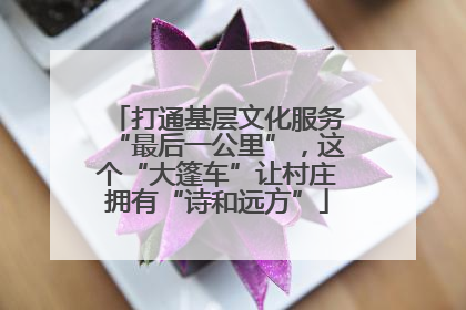 打通基层文化服务“最后一公里”，这个“大篷车”让村庄拥有“诗和远方”