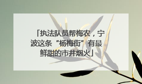 执法队员帮梅农，宁波这条“杨梅街”有最鲜甜的市井烟火