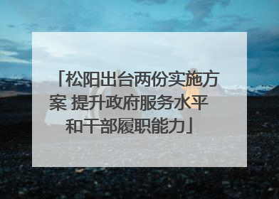 松阳出台两份实施方案 提升政府服务水平和干部履职能力