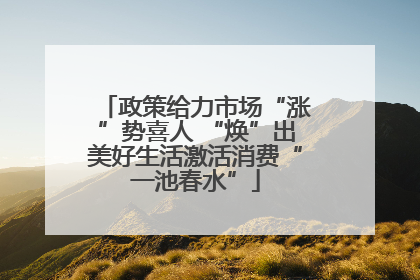 政策给力市场“涨”势喜人 “焕”出美好生活激活消费“一池春水”