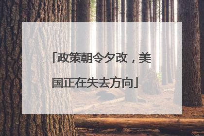 政策朝令夕改，美国正在失去方向