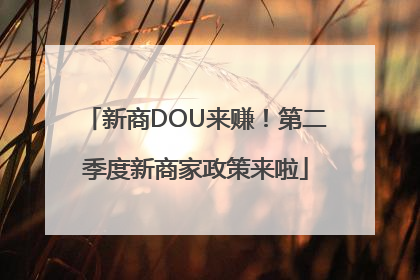 新商DOU来赚！第二季度新商家政策来啦