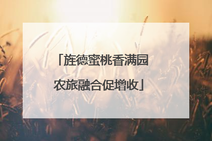 旌德蜜桃香满园 农旅融合促增收