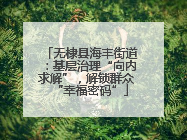 无棣县海丰街道：基层治理“向内求解”，解锁群众“幸福密码”