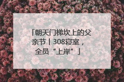 朝天门梯坎上的父亲节丨308寝室，全员“上岸”