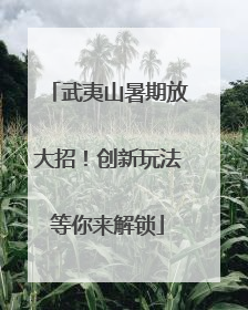 武夷山暑期放大招！创新玩法等你来解锁