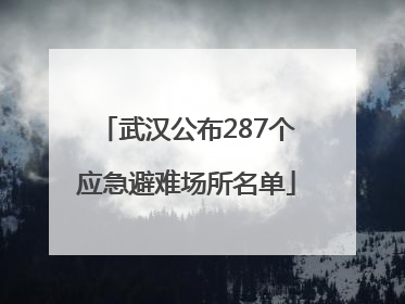 武汉公布287个应急避难场所名单