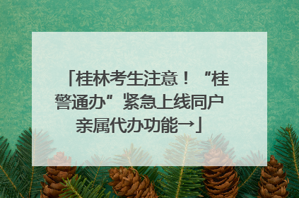 桂林考生注意！“桂警通办”紧急上线同户亲属代办功能→