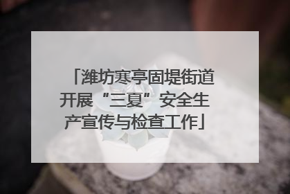 潍坊寒亭固堤街道开展“三夏”安全生产宣传与检查工作