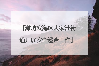 潍坊滨海区大家洼街道开展安全巡查工作
