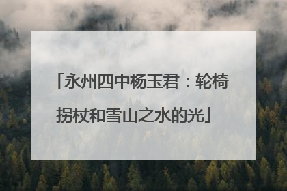 永州四中杨玉君：轮椅拐杖和雪山之水的光
