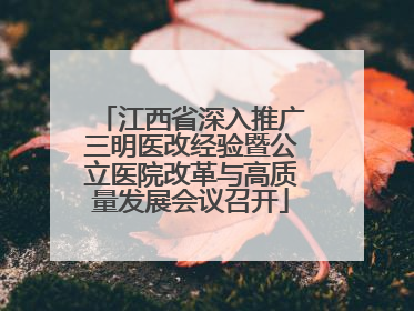 江西省深入推广三明医改经验暨公立医院改革与高质量发展会议召开