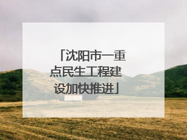 沈阳市一重点民生工程建设加快推进