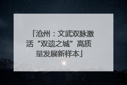 沧州：文武双脉激活“双遗之城”高质量发展新样本