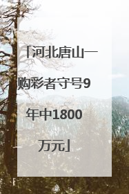 河北唐山一购彩者守号9年中1800万元