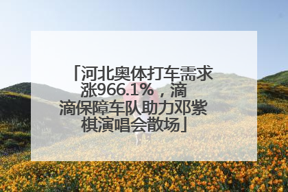 河北奥体打车需求涨966.1%，滴滴保障车队助力邓紫棋演唱会散场