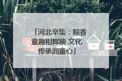 河北辛集：粽香童趣相辉映 文化传承润童心