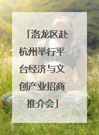 洛龙区赴杭州举行平台经济与文创产业招商推介会