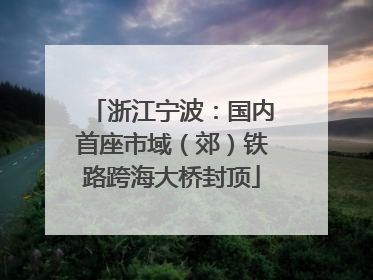 浙江宁波：国内首座市域（郊）铁路跨海大桥封顶