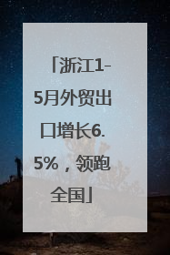 浙江1-5月外贸出口增长6.5%，领跑全国
