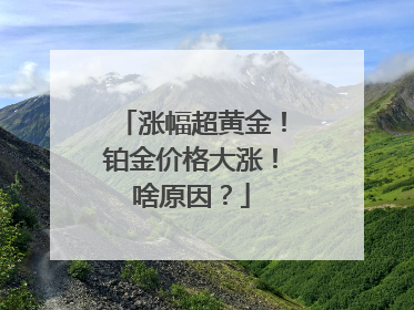 涨幅超黄金！铂金价格大涨！啥原因？