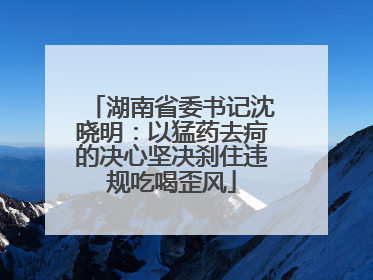 湖南省委书记沈晓明：以猛药去疴的决心坚决刹住违规吃喝歪风