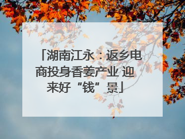 湖南江永：返乡电商投身香姜产业 迎来好“钱”景