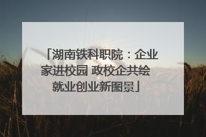 湖南铁科职院：企业家进校园 政校企共绘就业创业新图景