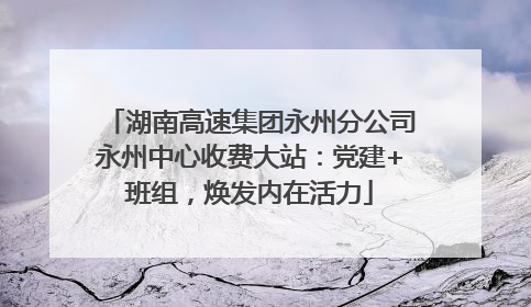 湖南高速集团永州分公司永州中心收费大站：党建+班组，焕发内在活力