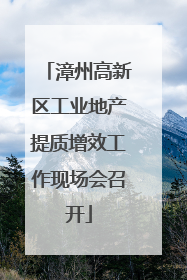 漳州高新区工业地产提质增效工作现场会召开