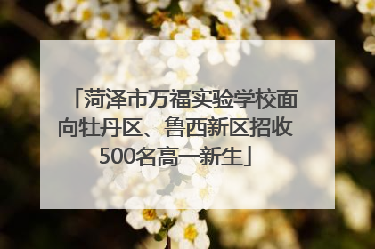 菏泽市万福实验学校面向牡丹区、鲁西新区招收500名高一新生