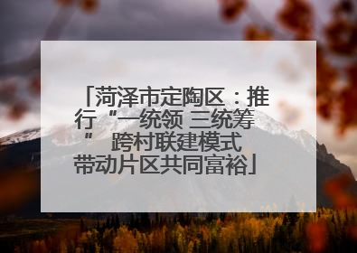 菏泽市定陶区：推行“一统领 三统筹” 跨村联建模式 带动片区共同富裕