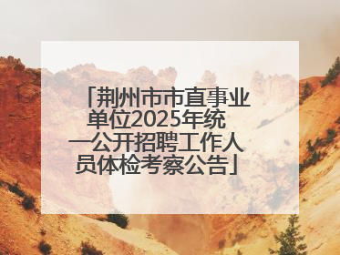 荆州市市直事业单位2025年统一公开招聘工作人员体检考察公告