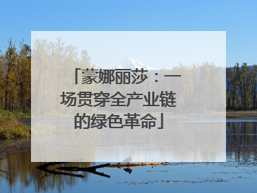 蒙娜丽莎：一场贯穿全产业链的绿色革命