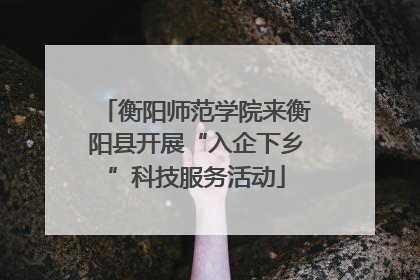 衡阳师范学院来衡阳县开展“入企下乡”科技服务活动