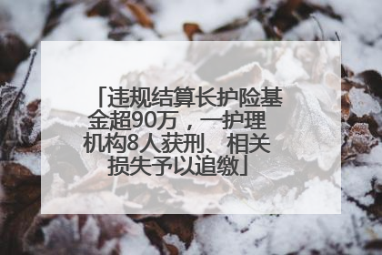 违规结算长护险基金超90万，一护理机构8人获刑、相关损失予以追缴